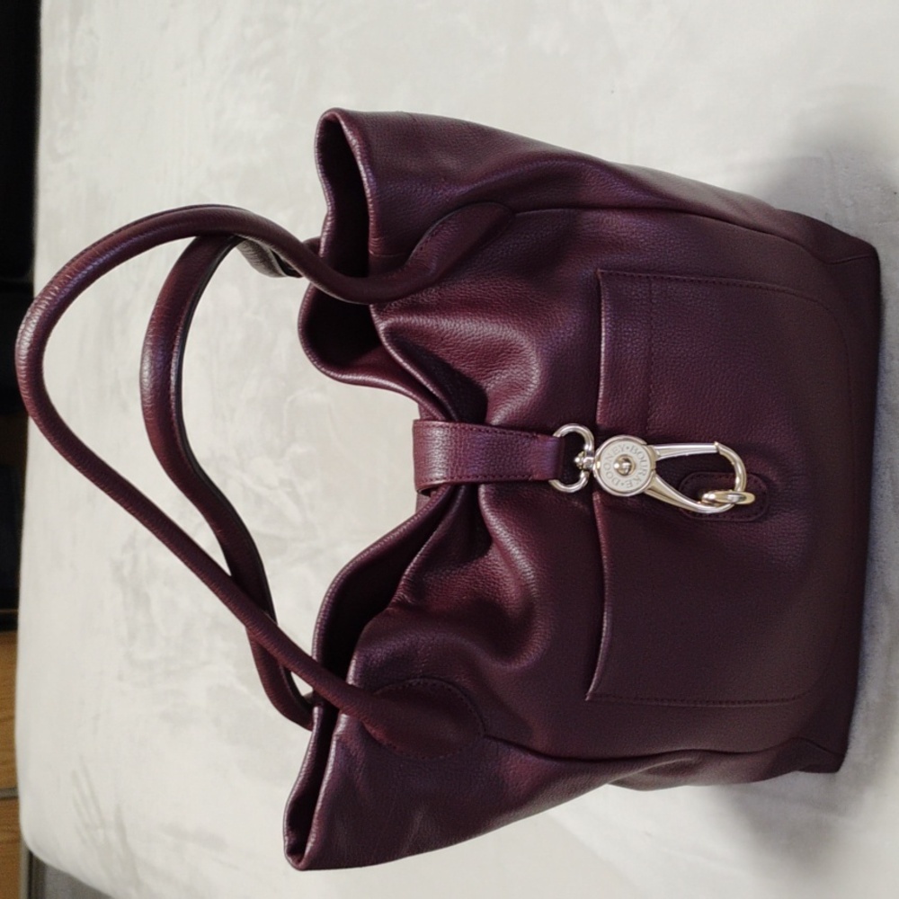 Dooney&burke Maroon Leather Tote Bag - Picture 2 of 8